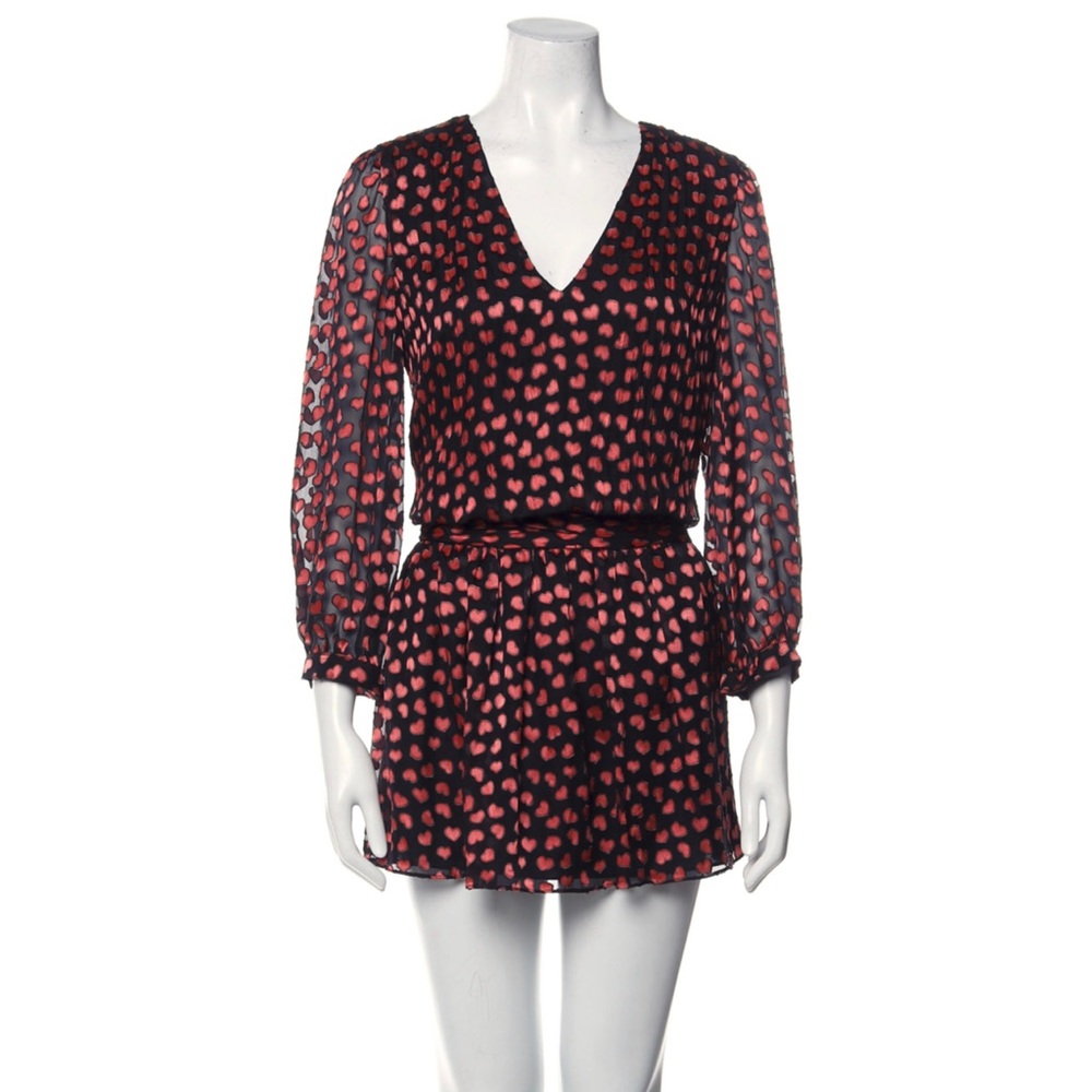 Alice + Olivia Heart Print Mini Dress